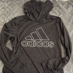 Adidas Charcoal Hoodie with Bold Logo
